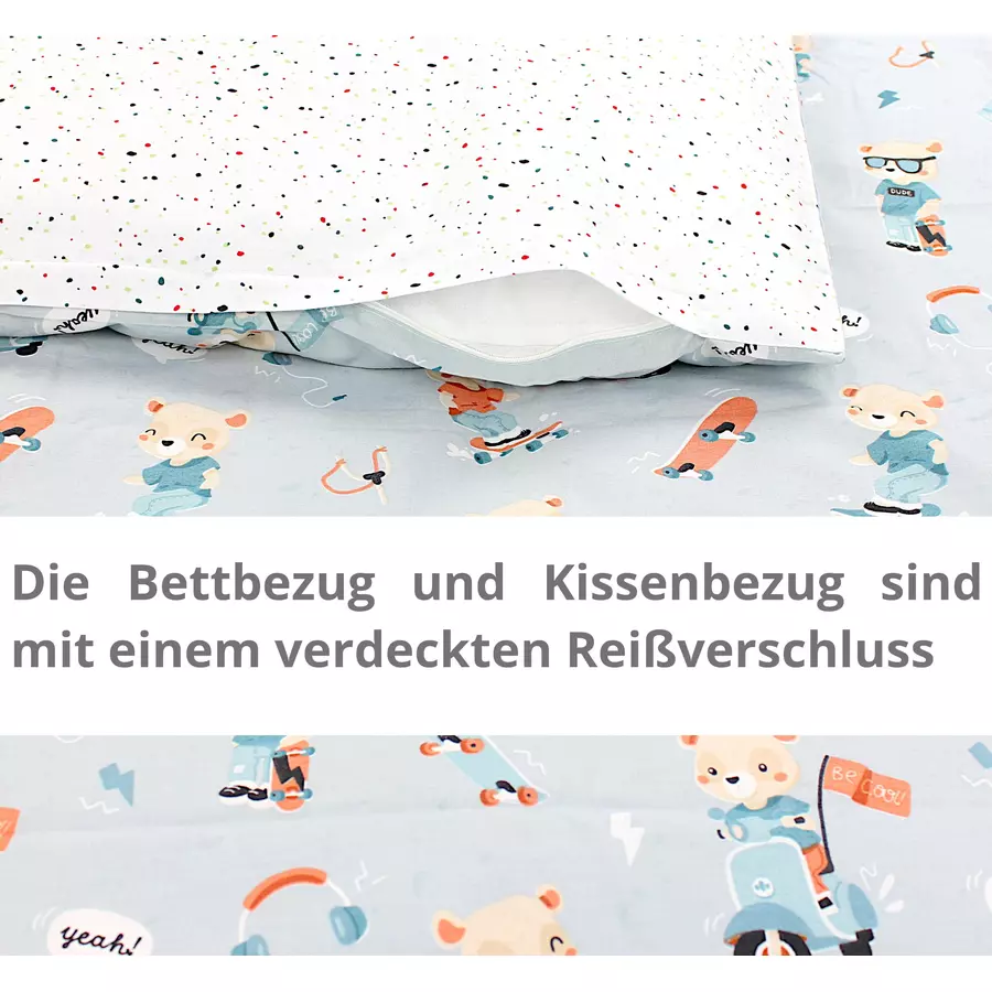 TupTam Kinder Bettwäsche Set 2-tlg blaubraun
