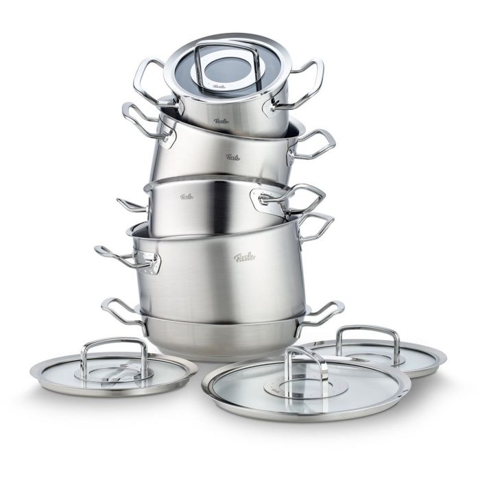Fissler Original-Profi Collection® Topf-Set 5-tlg. mit Glasdeckel + Servierpfanne