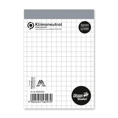 Staufen Style Notizblock ohne DB A7 50 Blatt 70g/qm 5mm kariert