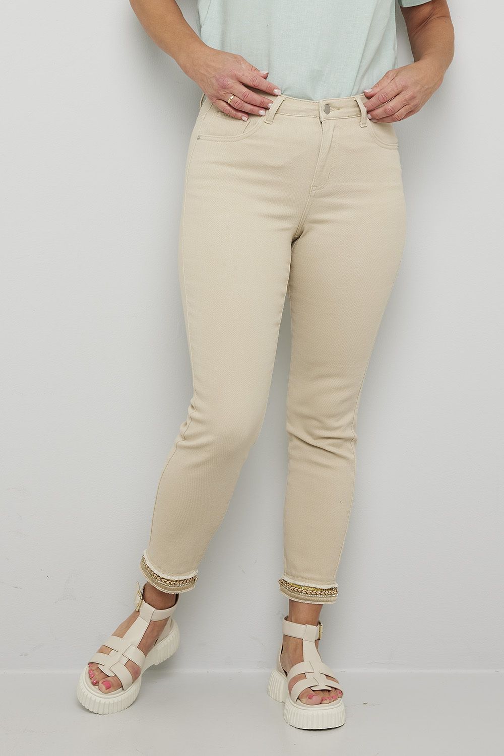Camilla jeans med strassbånd