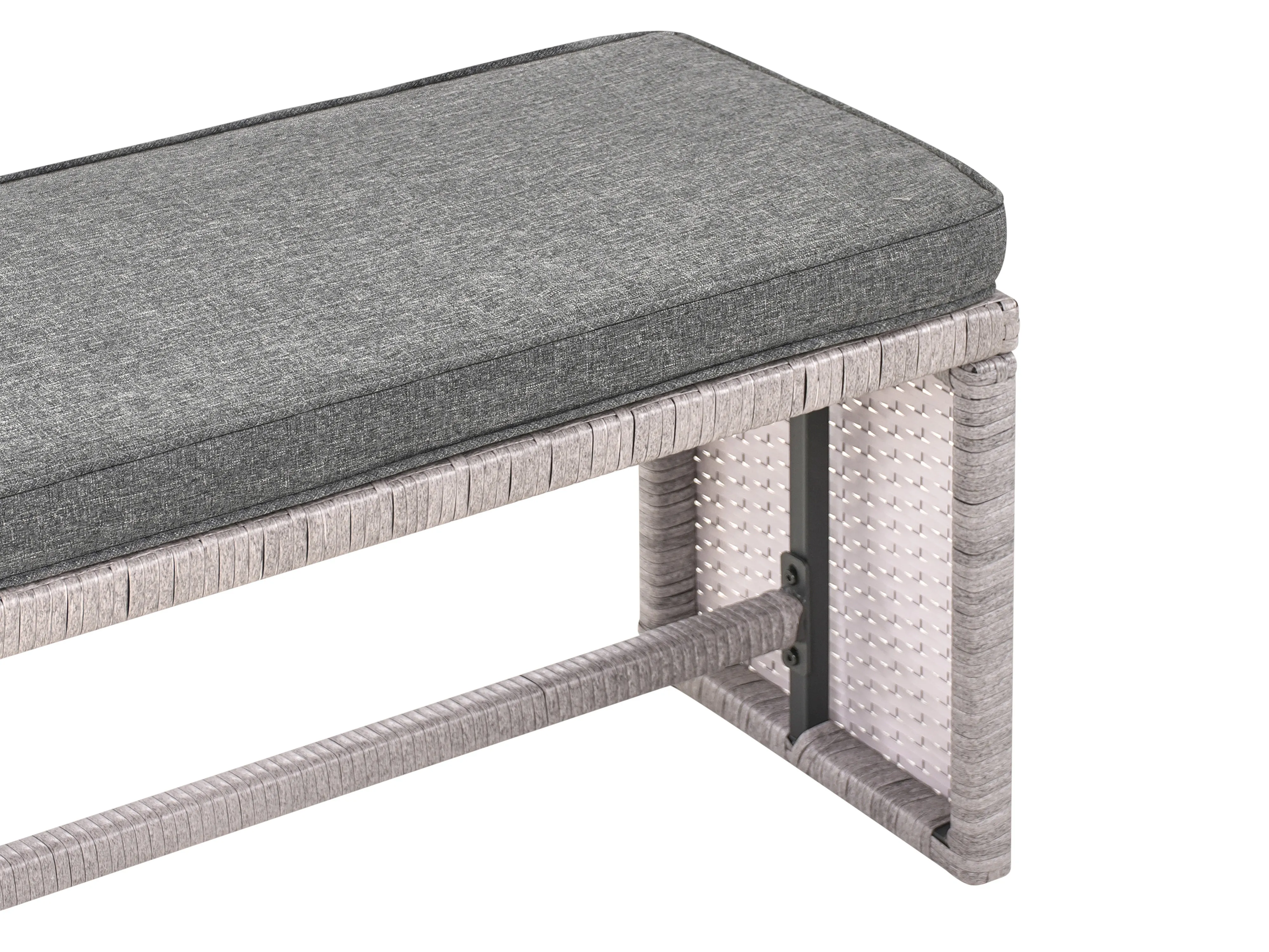 Loungeset met tafel 8-zits VITERBO met kussens PE rotan Grijs
