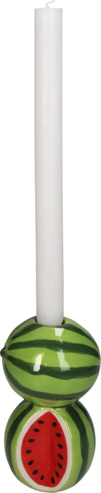 Kandelaar Cuisine groen / rood D 8,5 H 15,6 cm