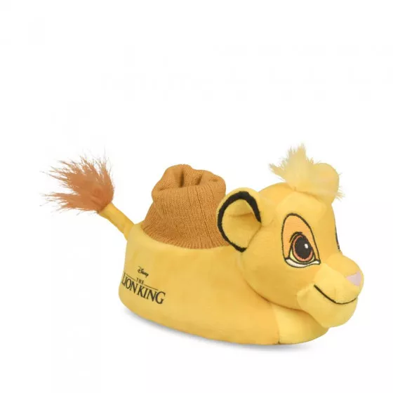 Chaussons peluche JAUNE LE ROI LION