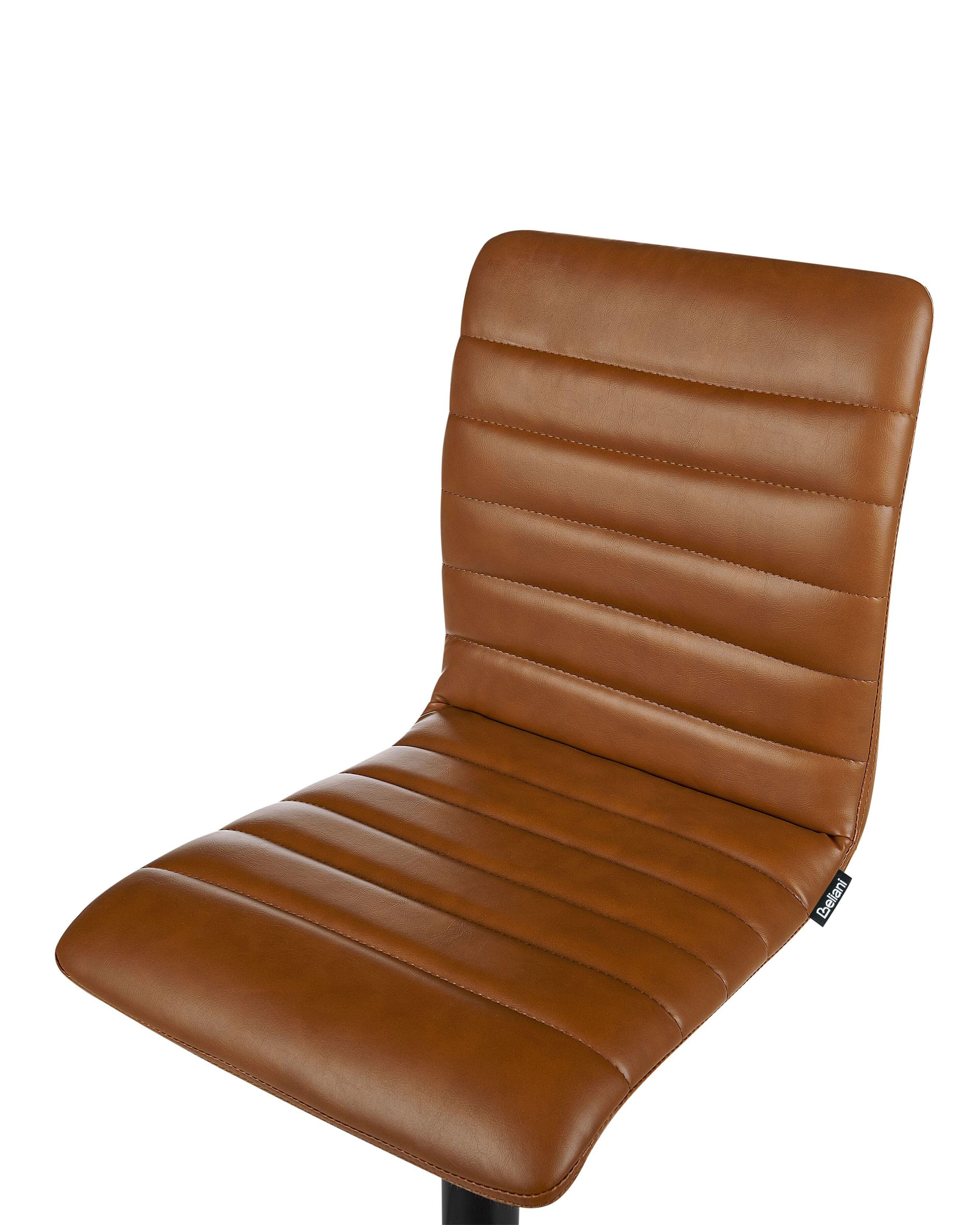 Set van 2 barstoelen LUCERNE Kunstleer draaibaar Goudbruin