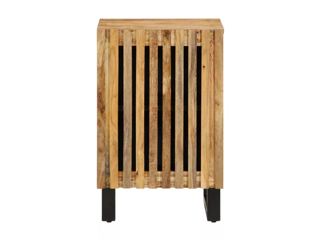Armoire de salle de bain 38x34x58 cm bois manguier massif brut