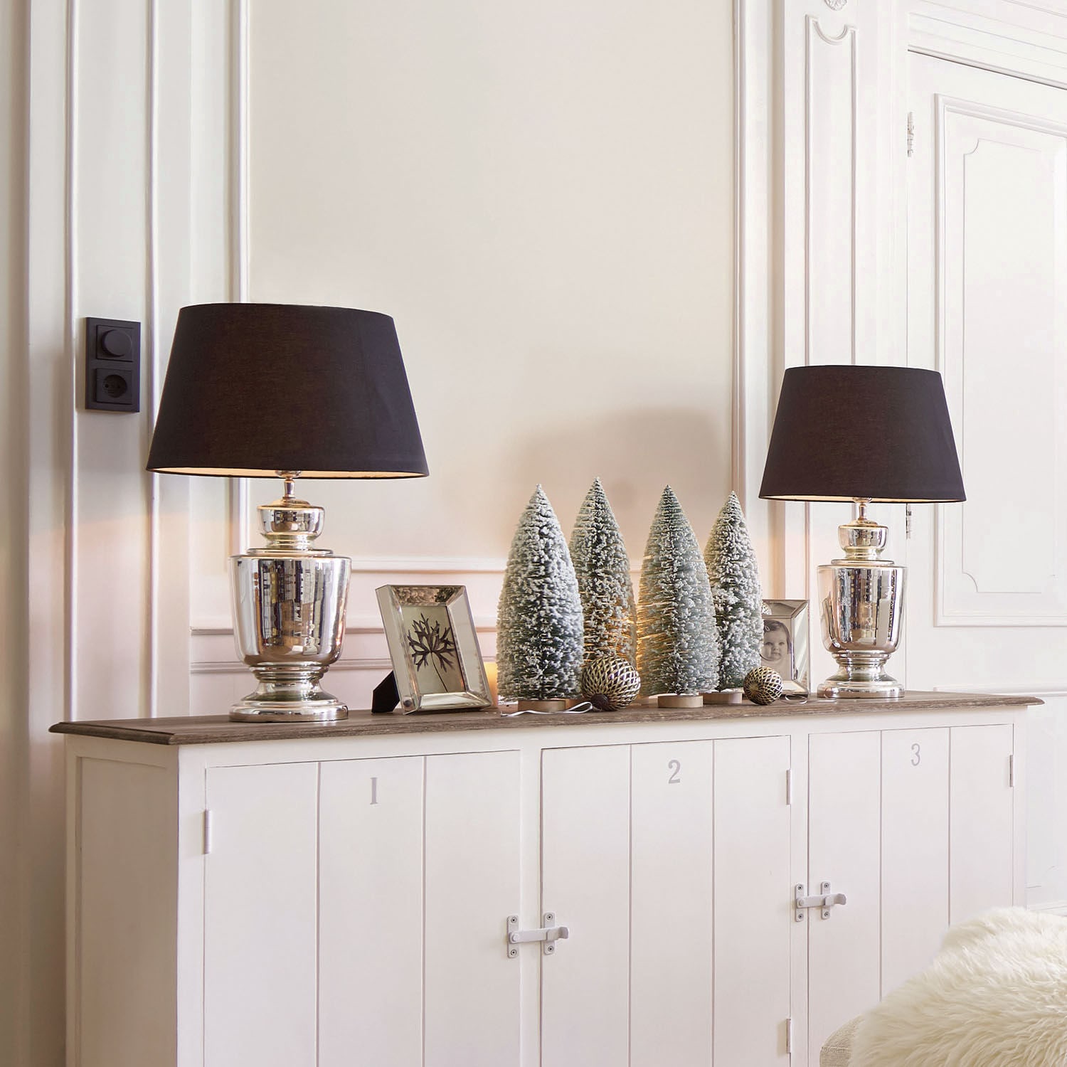 Tischlampe Taos schwarz/silber