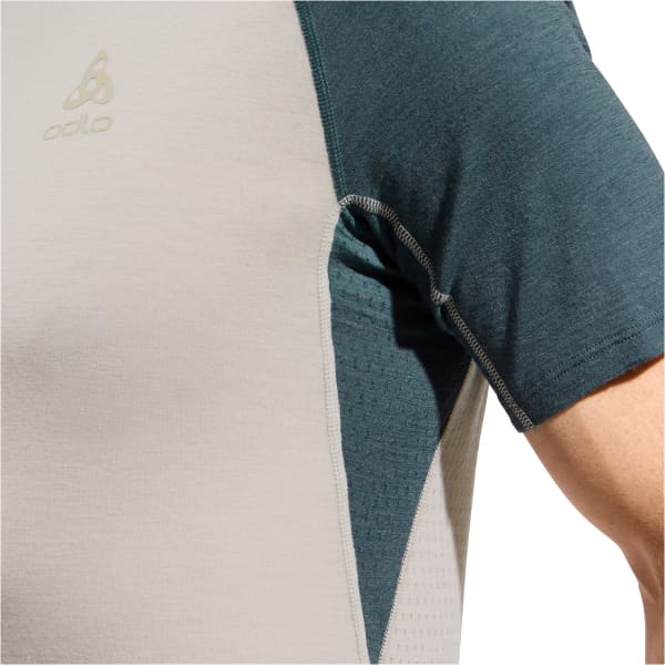 T-shirt randonnée ODLO ASCENT PW 125 CREW NECK S/S SILVER CLOUD/DARK SLATE