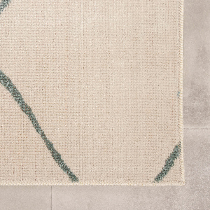 Scandinavisch buitenkleed - Odin Lines Crème/Groen