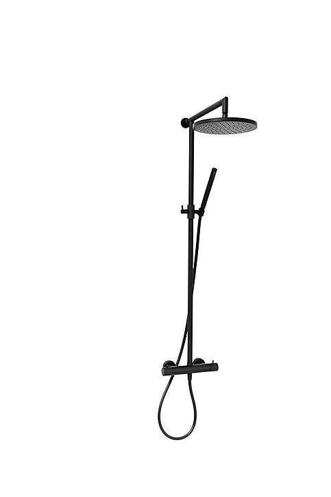 Colonne de douche thermostatique noire Sarodis Smart