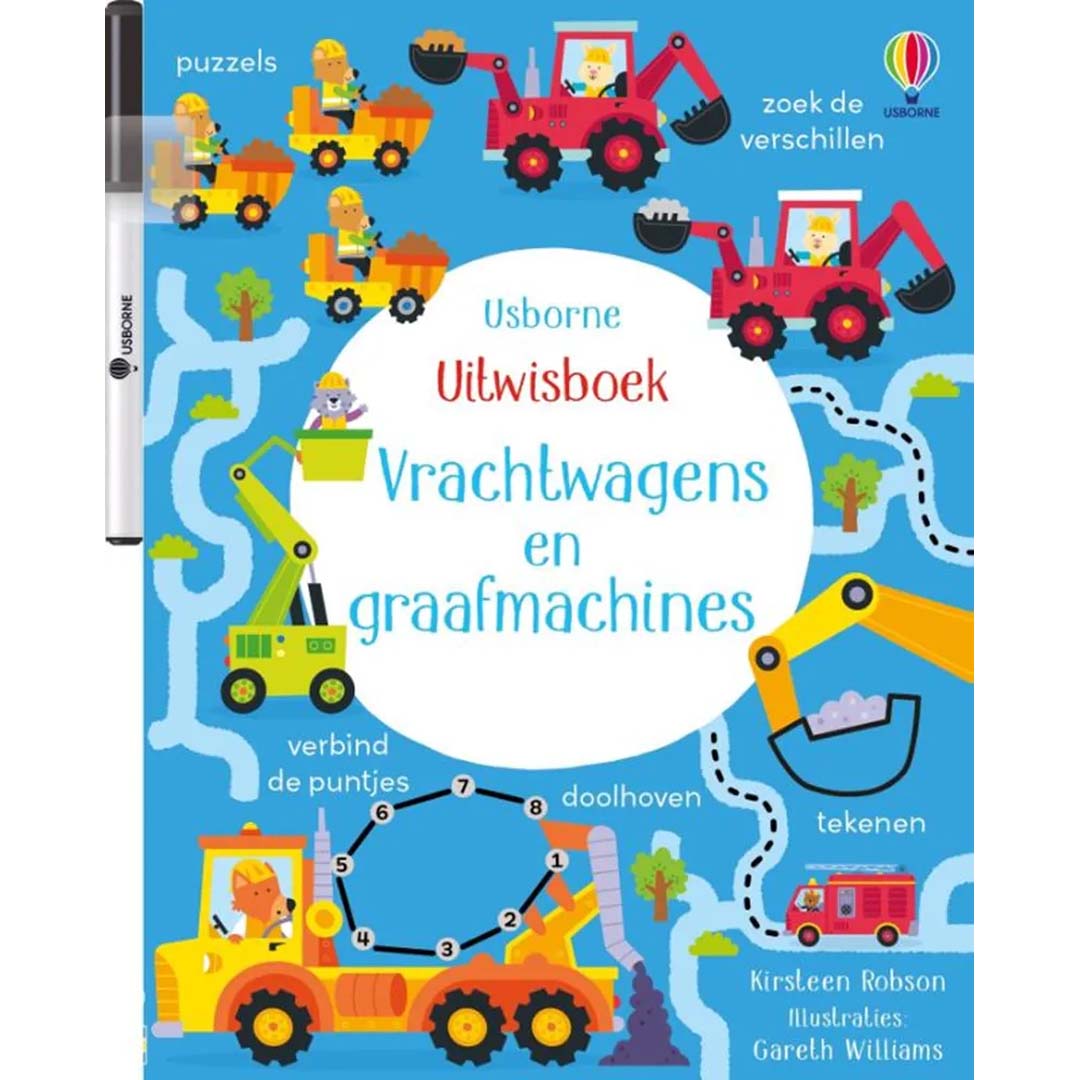 Usborne vrachtwagens en graafmachines