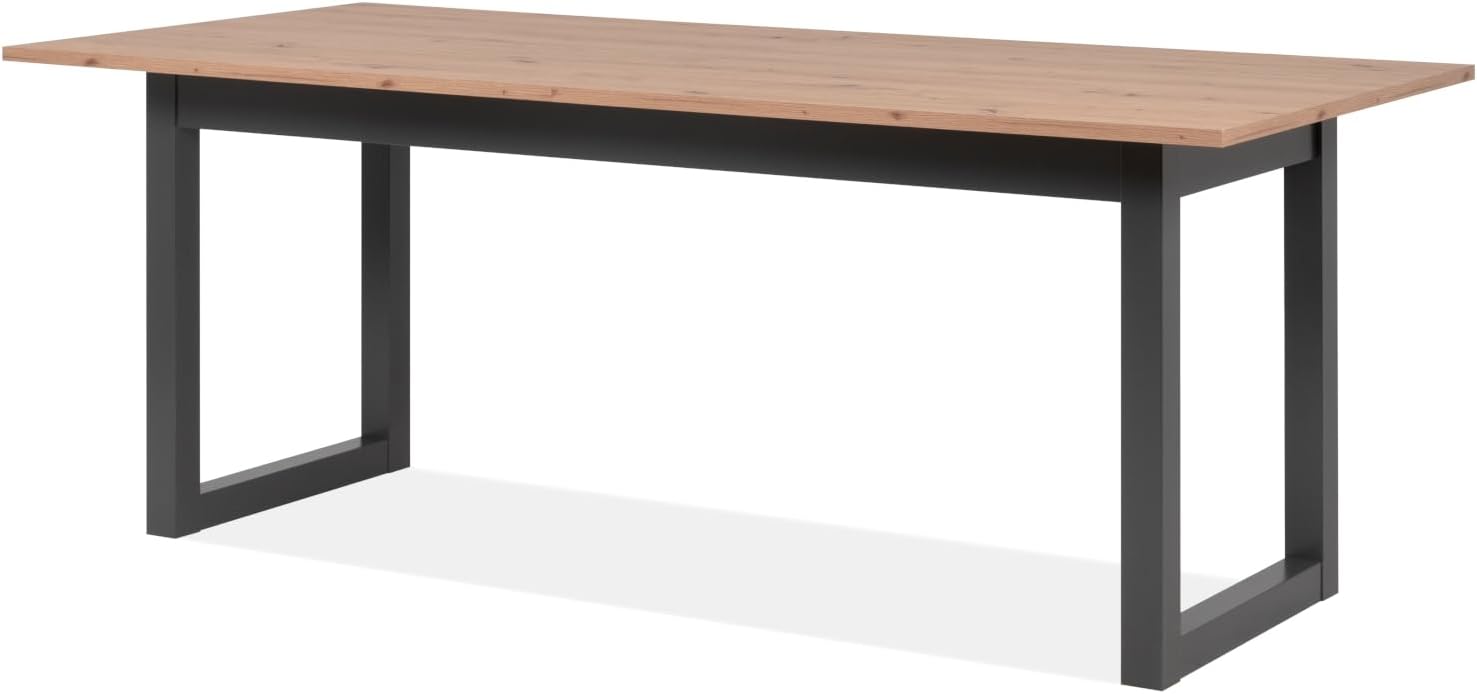 Esstisch in weiß ausziehbar, Küchentisch 200-240 x 90 cm, Esszimmer Tisch Malta (Eiche Artisan, 200-240)