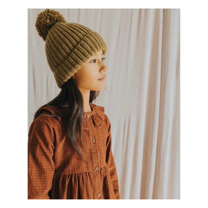 Búho Bonnet Pompon | Vert kaki
