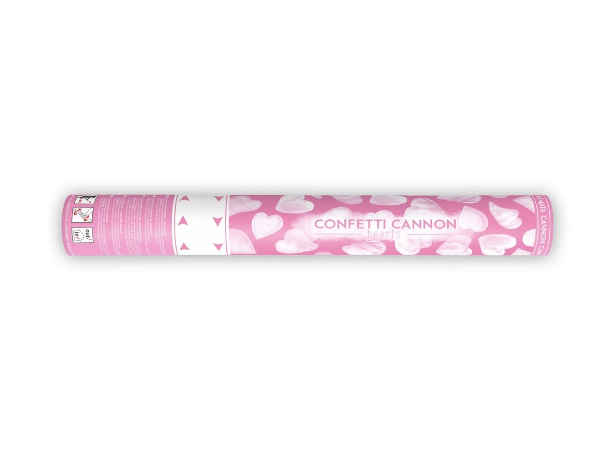 Confetti Kanon Hartjes Wit 40cm