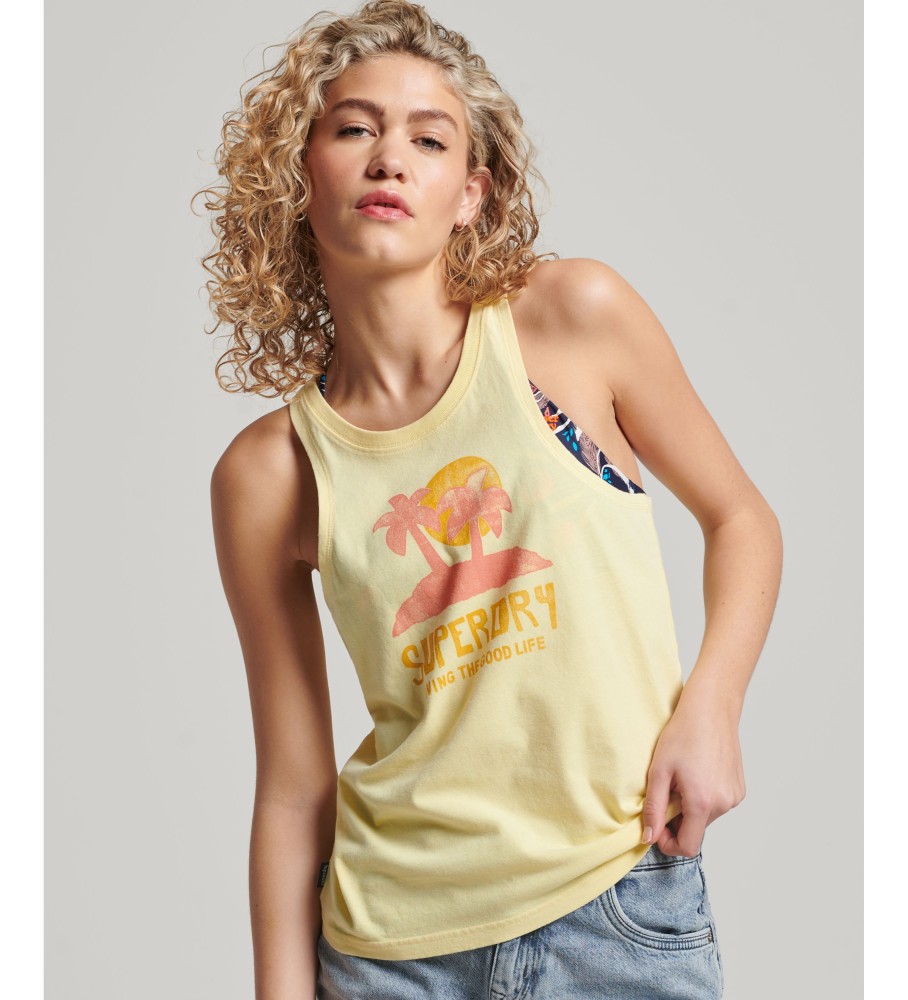 Camiseta amarela Superdry Vintage Cali Logo