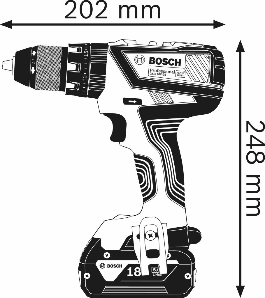 Bosch GSB 18V-28 Accu schroefklopboormachine in L-Boxx - 06019H400C