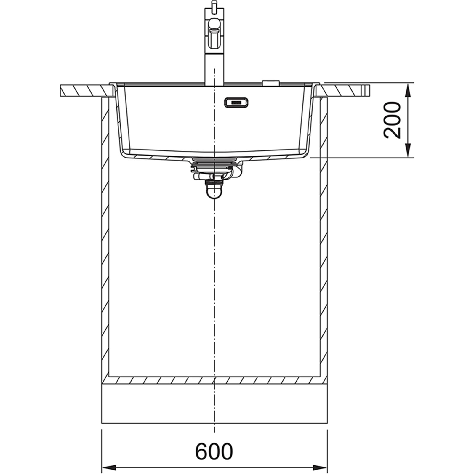Einbauspüle MARIS MRG 610-52 A - schwarz matt