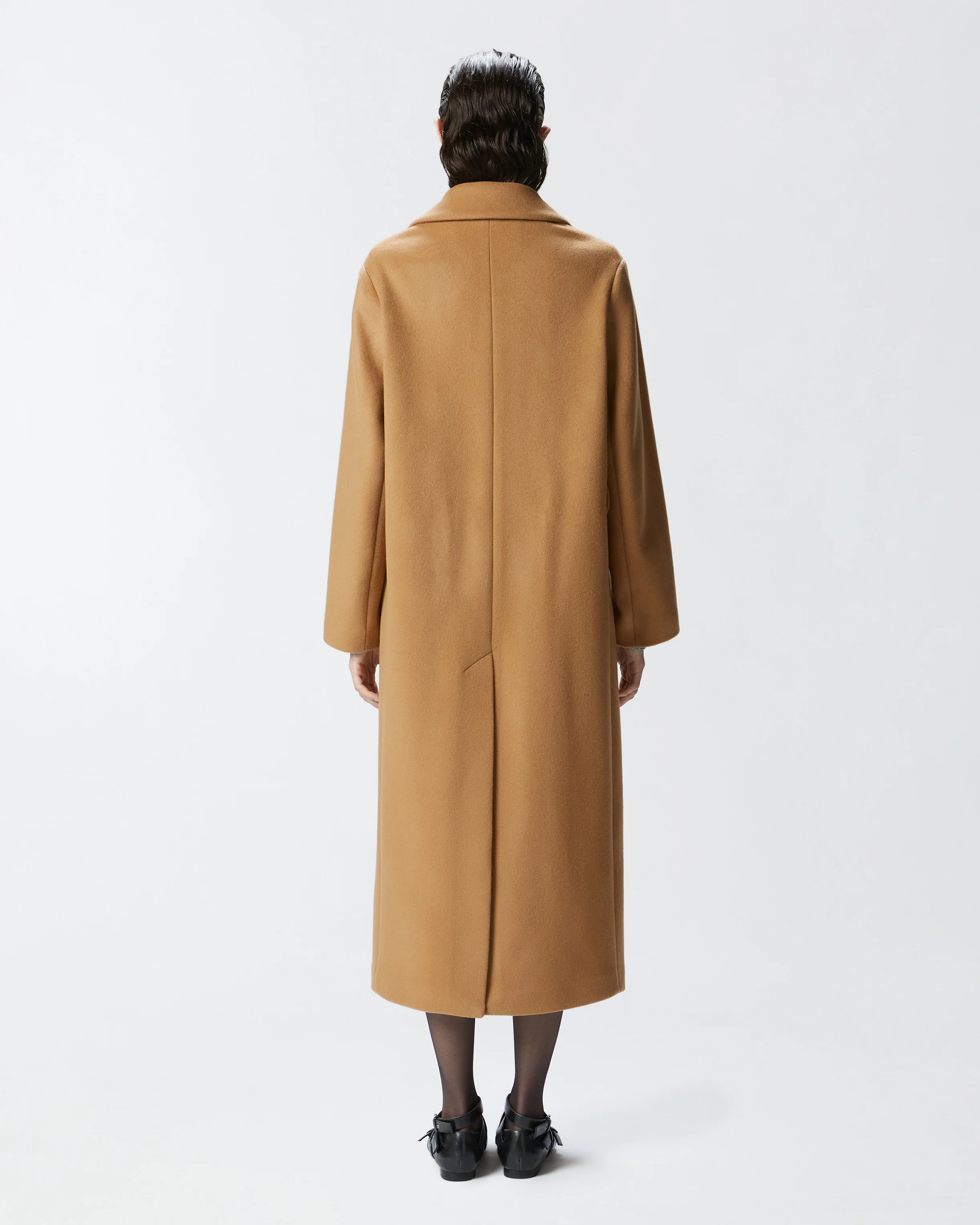 Manteau long croisé avec ceinture assortie | Beige