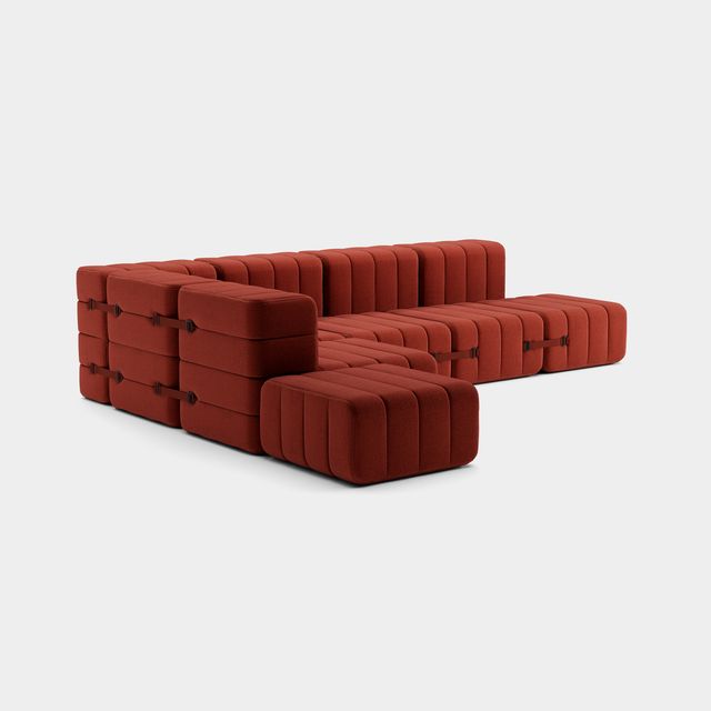 Curt-Set 12 - e.g. Flexibele grote hoekbank - Dama - 0058 (Rood)