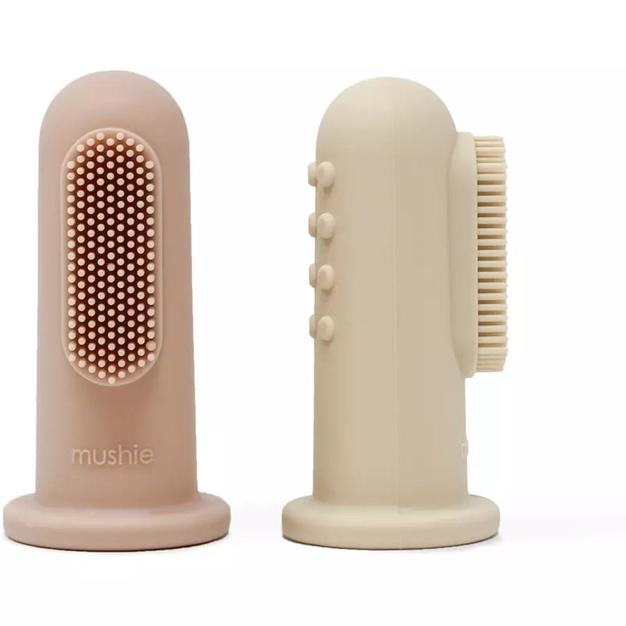 mushie Fingerzahnbürste beige  Sand