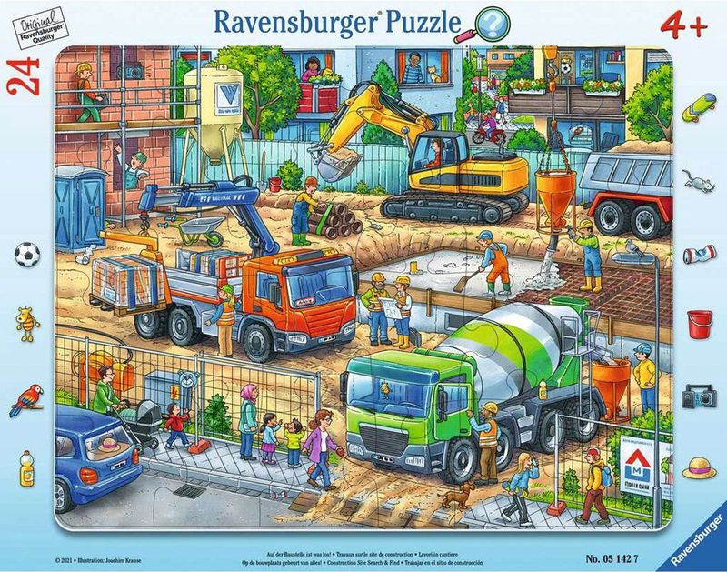 Ravensburger - 05142 - Kinderpuzzel - 24 Delen - Op De Bouwplaats - 32,5 x 24,5 cm