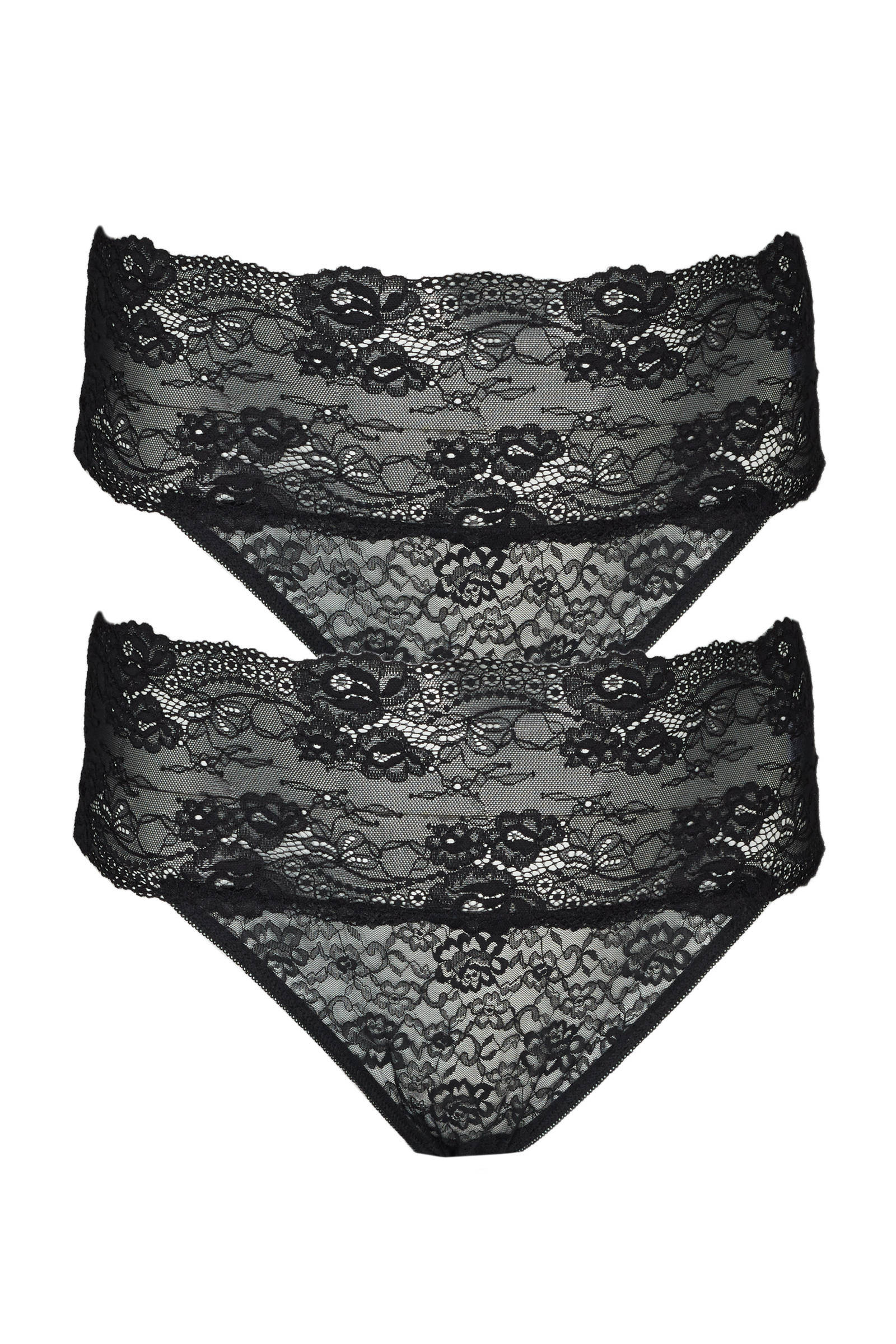 Zizzi string LAZALEA (set van 2) zwart