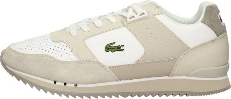 Lacoste Vintage-geïnspireerde Partner Piste Leren Sneakers Beige Heren