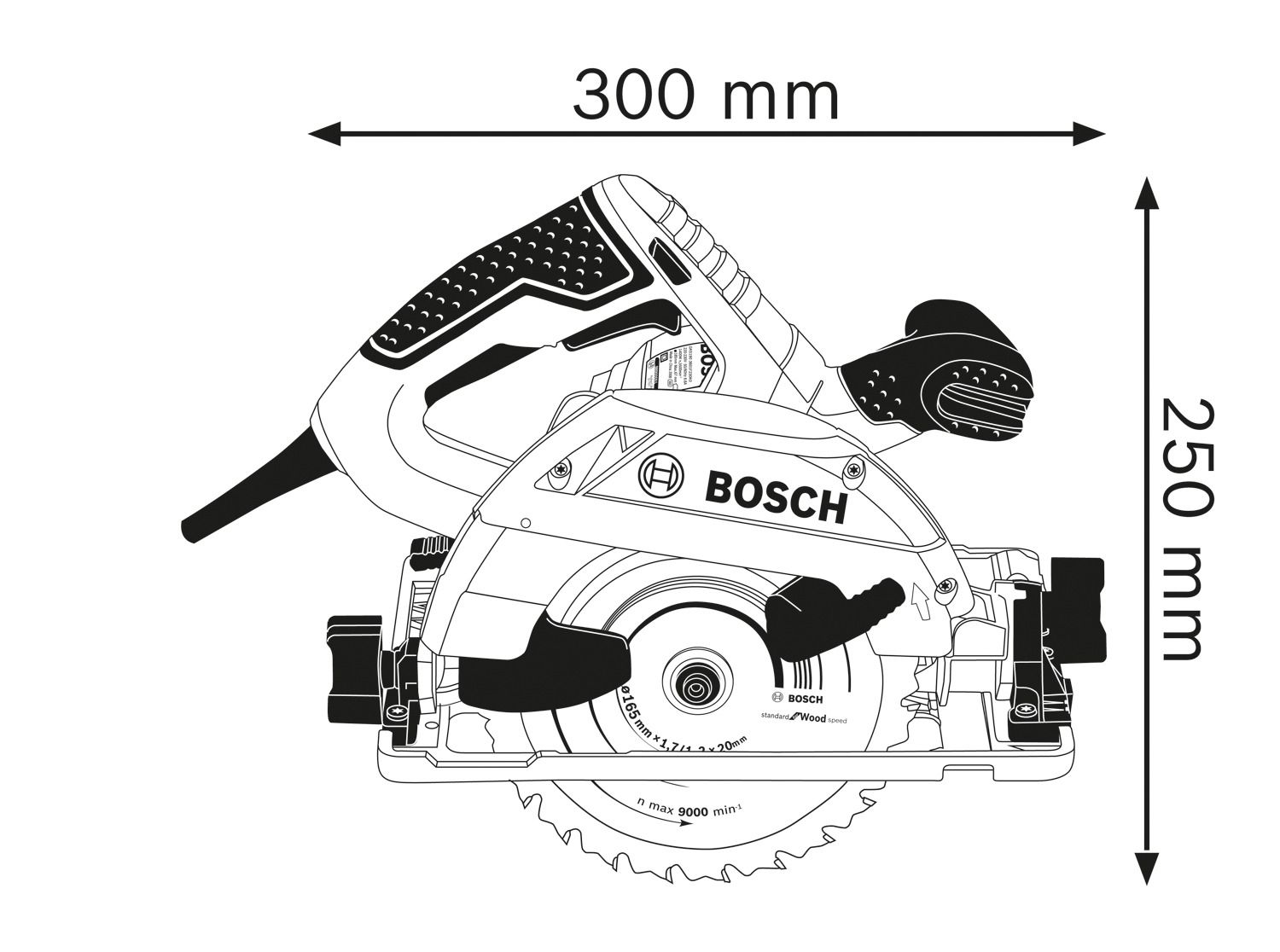Bosch Professional GKS 55  GCE Cirkelzaag 165mm 1350W - 0601682100