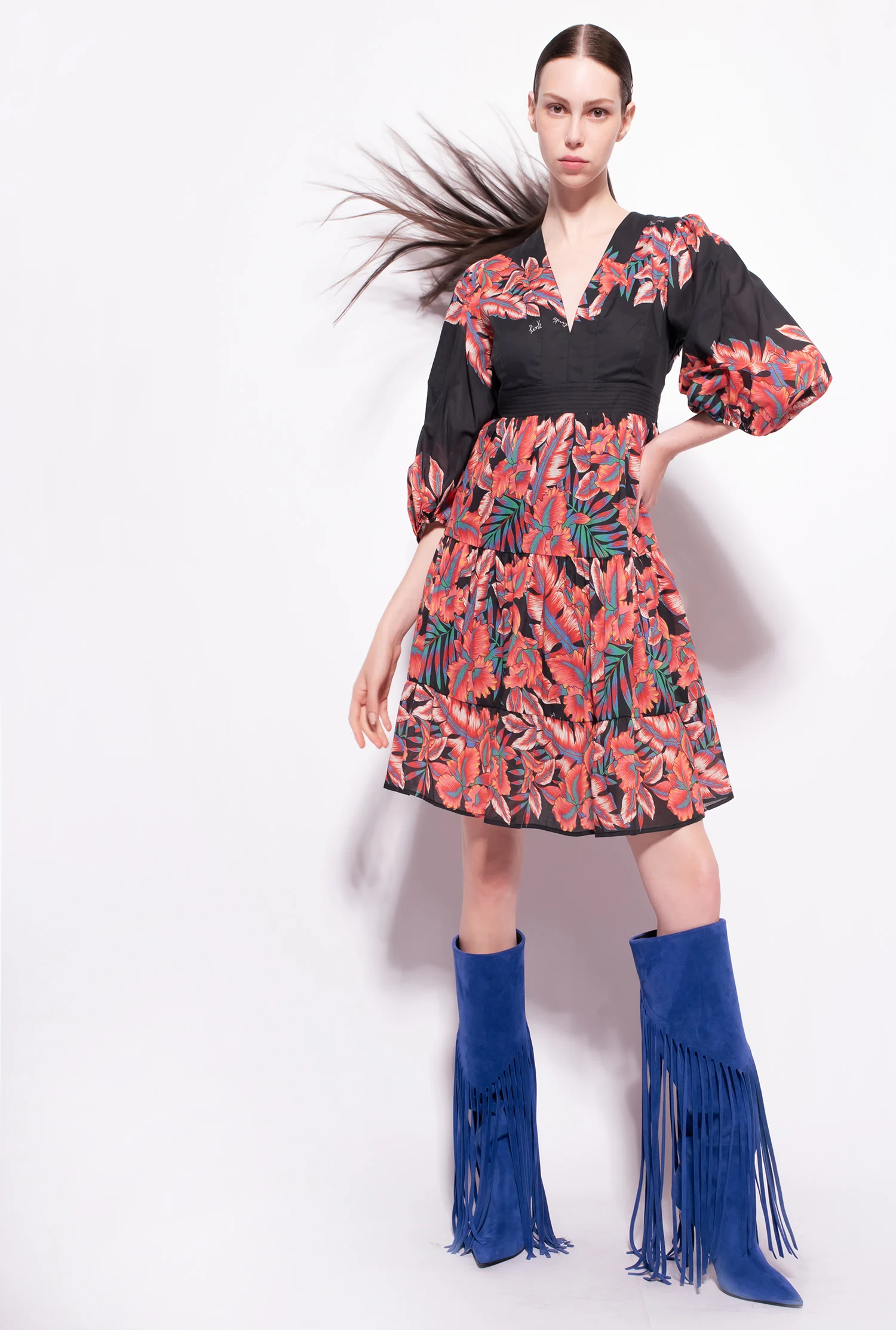 Robe à imprimé tropical | Multicolore