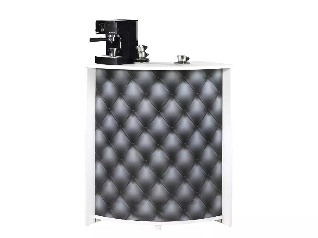 Meuble Comptoir Bar 96 cm Blanc 3 Niches - Coloris: Capitons 911