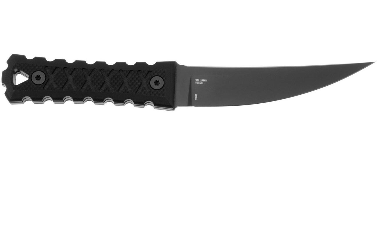 CRKT HZ4 2924 Black Titanium Nitride SK-5, Black G10, vaststaand mes, James Williams design