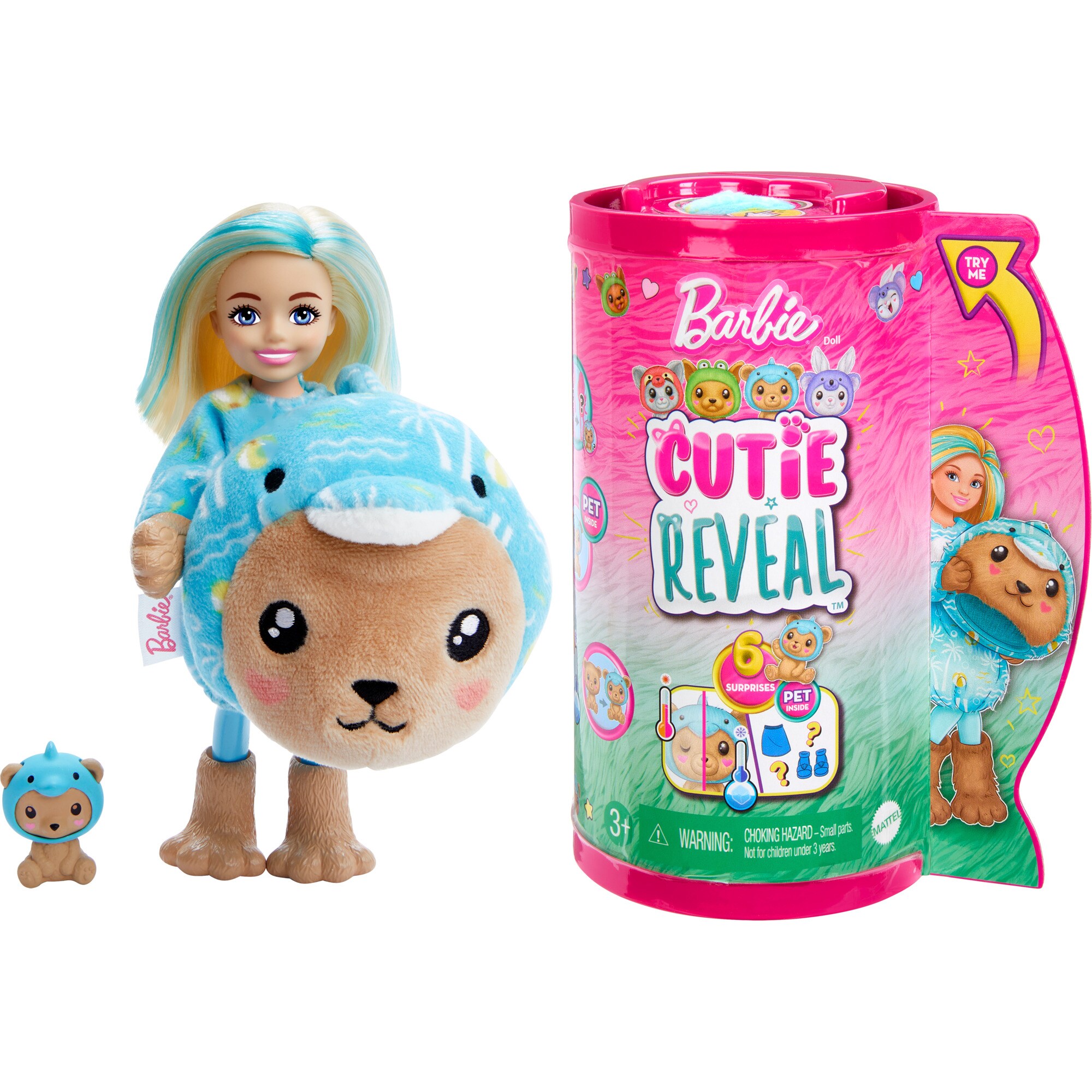 Mattel Puppe Barbie Cutie Reveal Chelsea Costume Cuties Serie - Teddy Dolphin