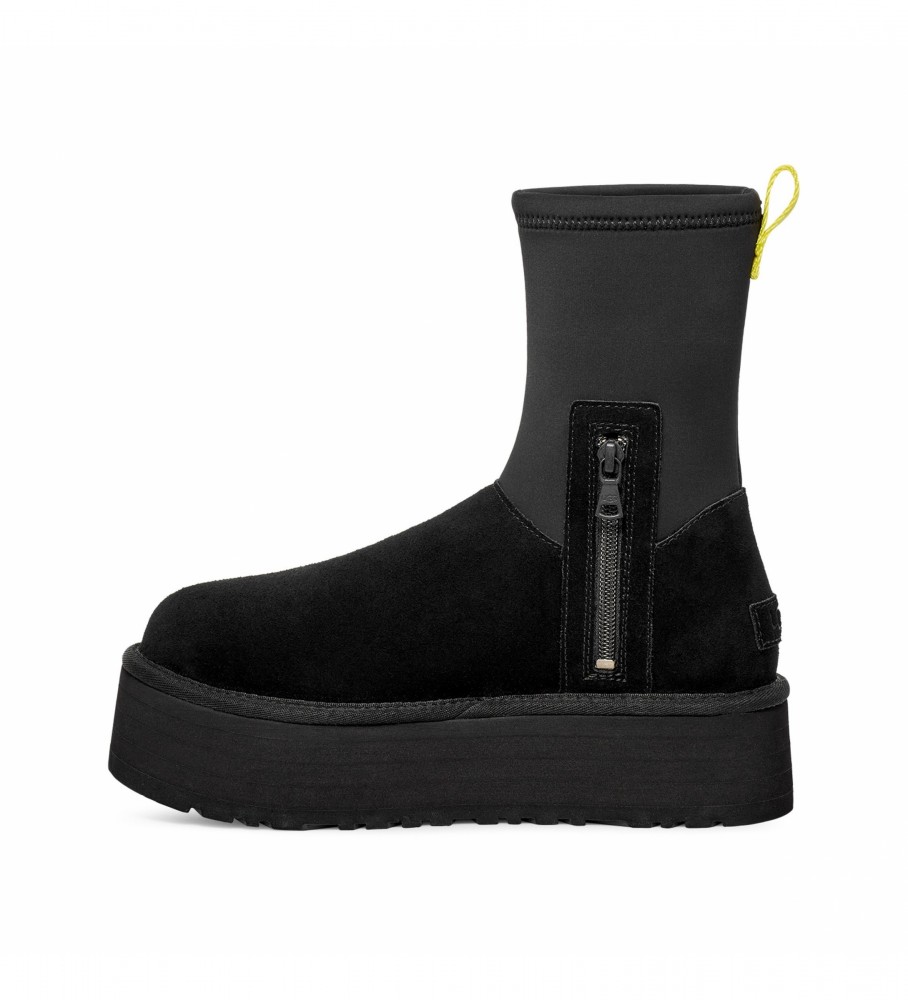 Botas UGG W Classic Dipper de couro, pretas