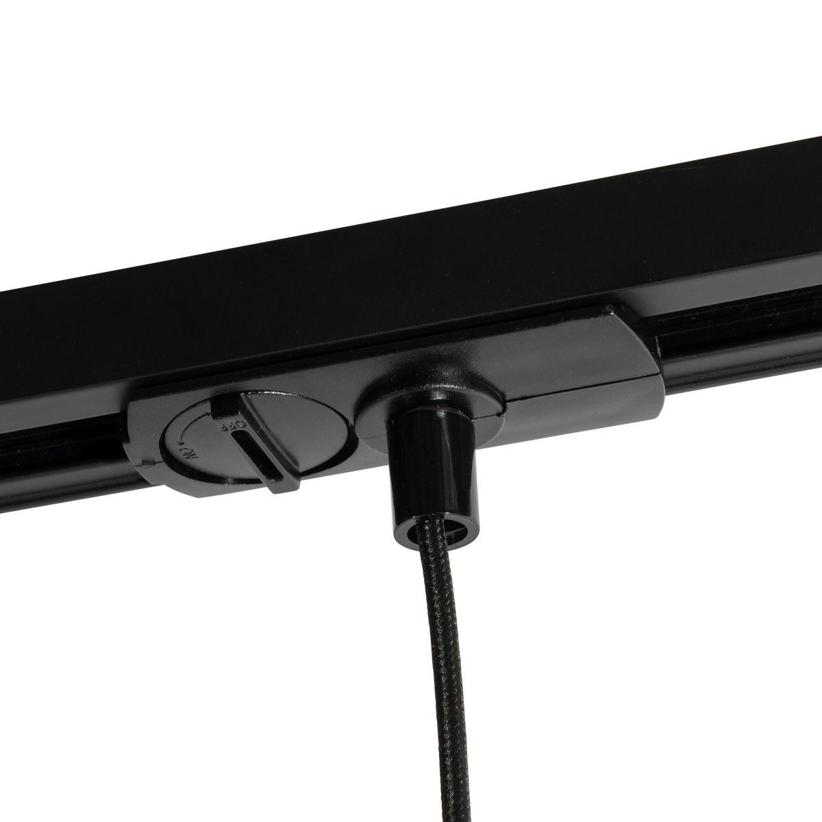 Modern railsysteem met 5 hanglampen zwart 1-fase - Iconic Frini