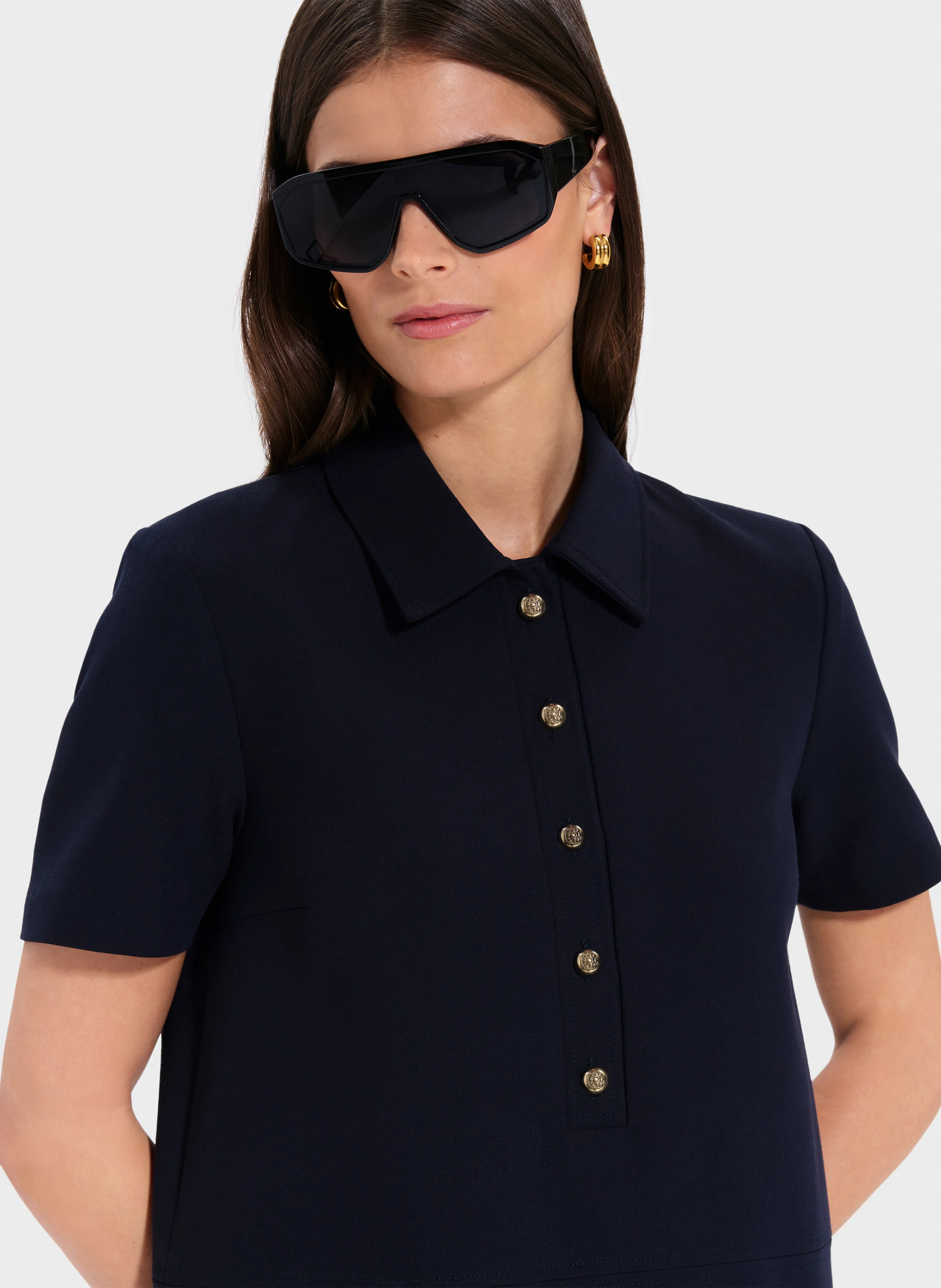 RIMINI - Robe ample col classique | Bleu