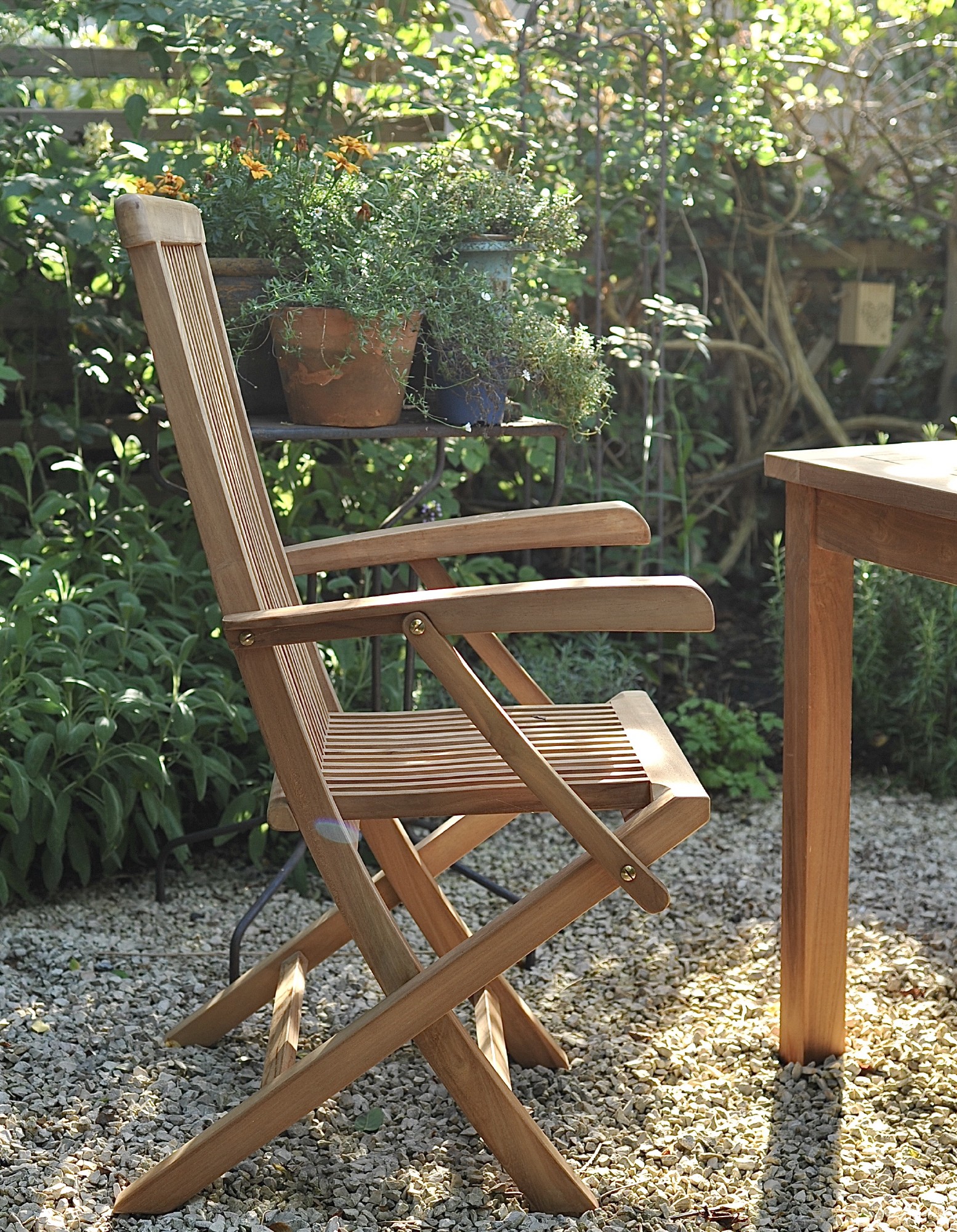 Gartenstuhl 'Skagen' aus Teakholz, natur, B 57 cm, H 99 cm, L 47 cm günstig bestellen