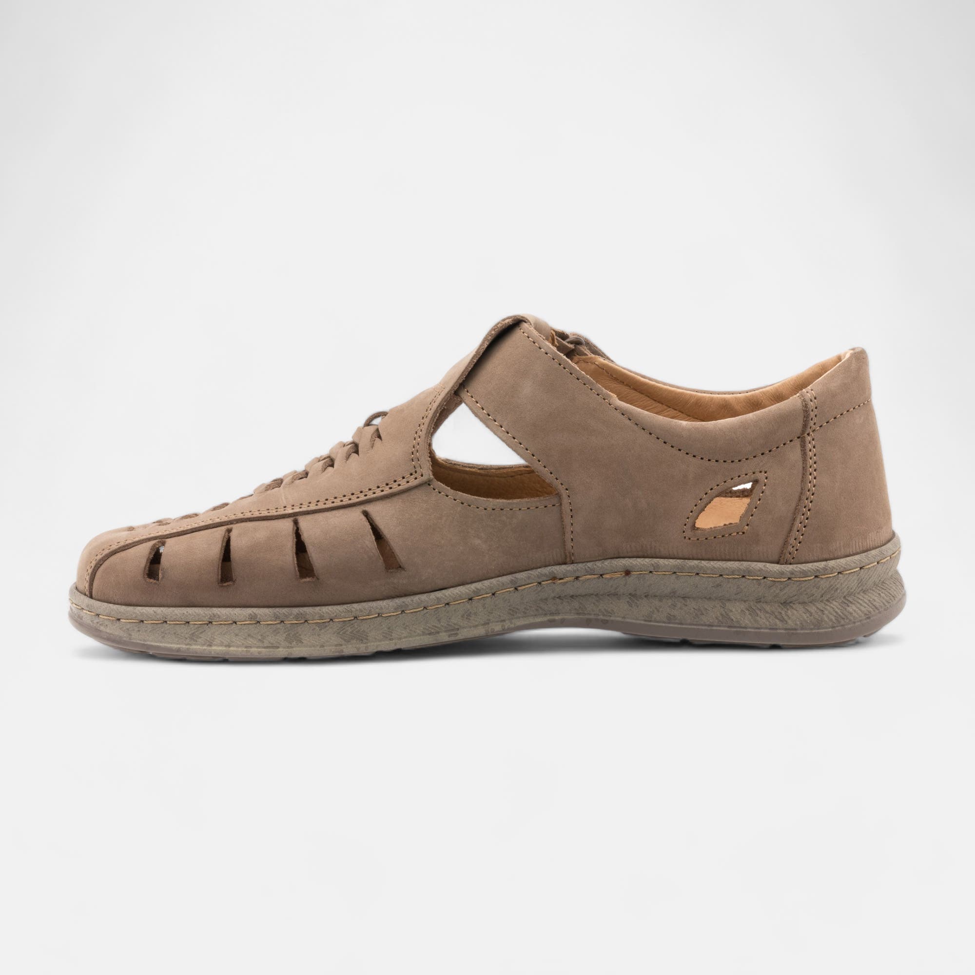Nu-pieds confort Homme en cuir beige