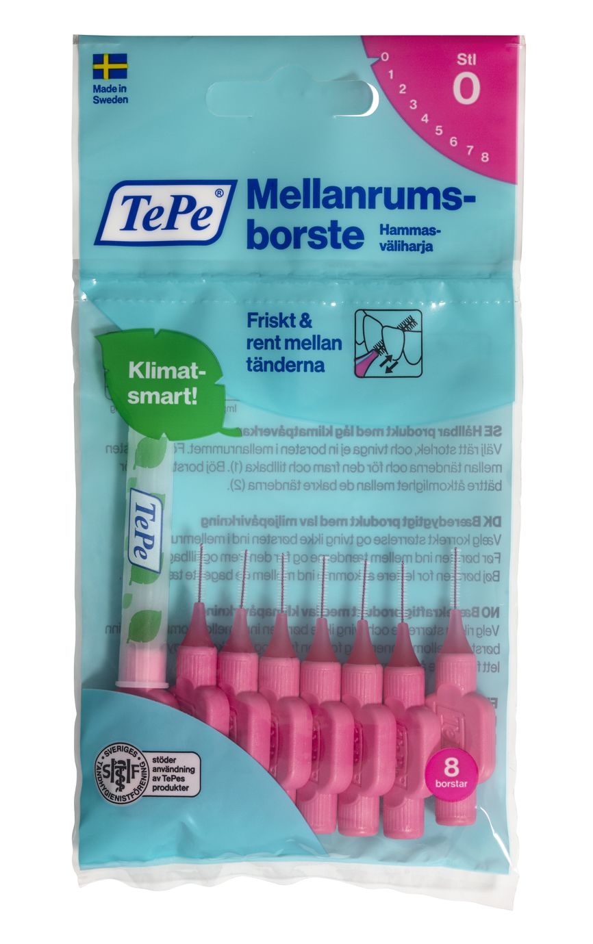 TePe Mellomromsbørste 0,4mm rosa 8 stk