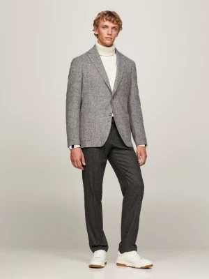 Blazer Slim com Monograma TH de Abotoamento Simples