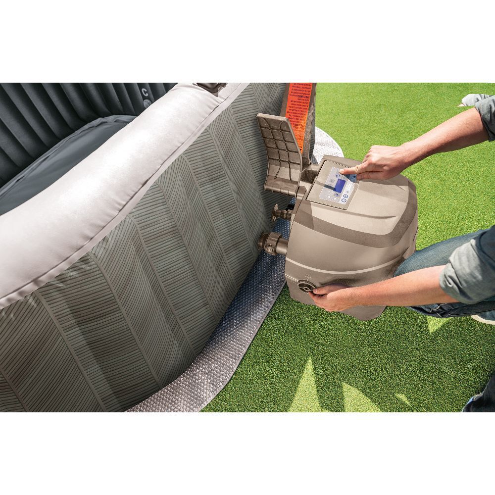 Spa 4 personnes 173x173x71cm chevrons gris