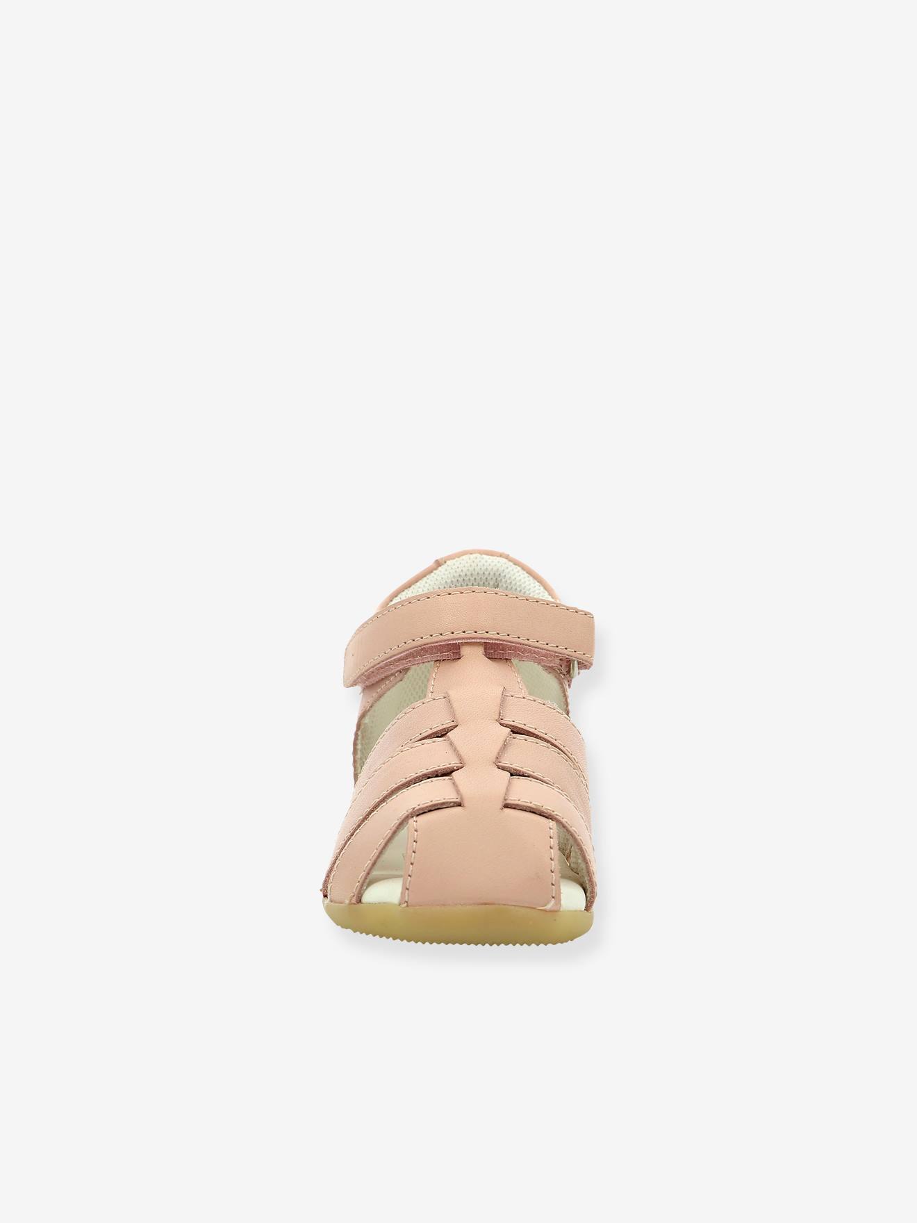 Sandálias de couro infantil KICKERS® Bigflo-2 Iconique Biboo, brancas
