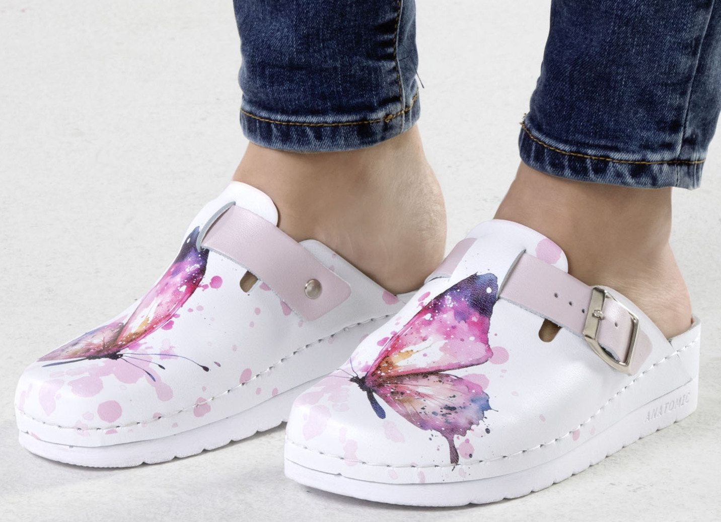 ELENA EDEN Clog mit hübschem Schmetterlings-Druck