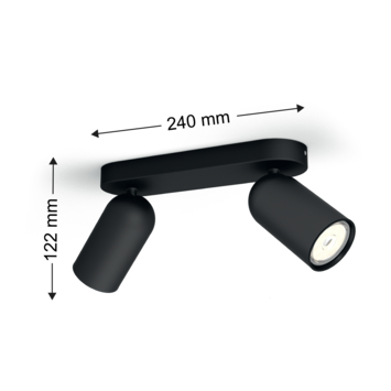 Philips duospot Pongee zwart