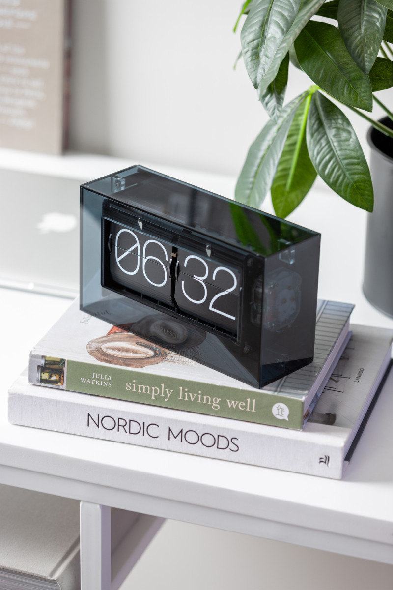 Table clock Boxed Flip KA5976BK Black