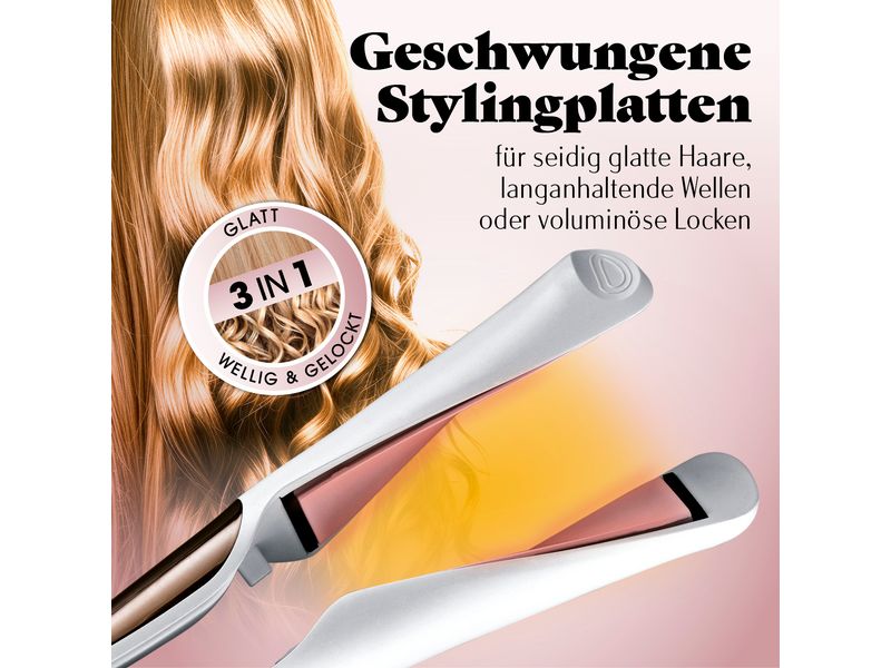 VITALmaxx Lockenstyler Profi Hair Styler Glätteisen, Lockenstab und Welleneisen in einem Gerät