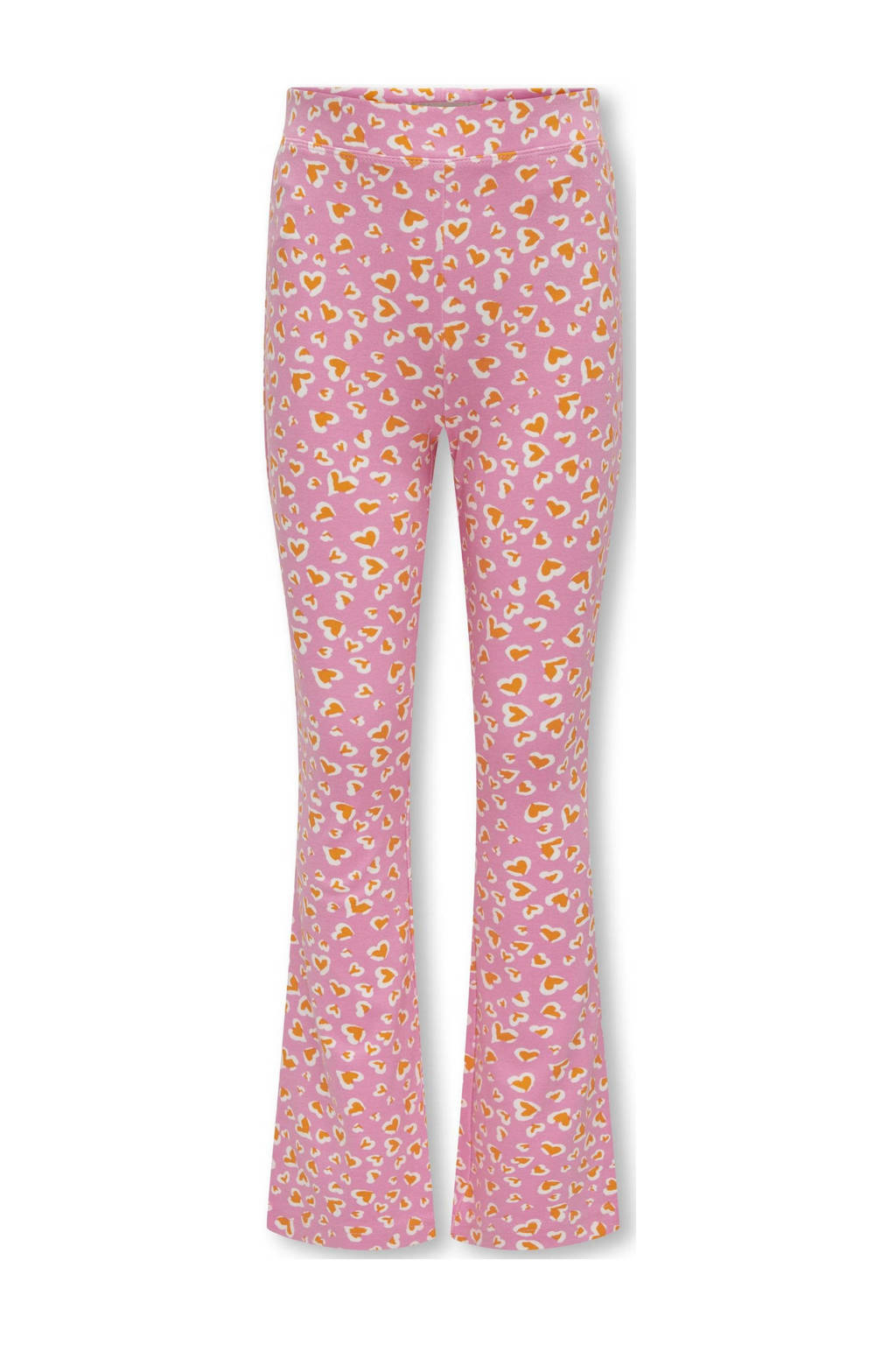 ONLY flared broek KOGPAIGE met all over print lichtroze