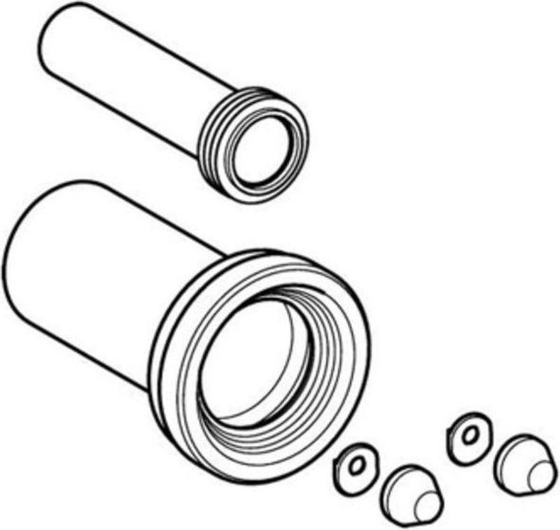 Geberit - Toestelaansluiting - Aansluitgarnituur - Zwart Verchroomd Mat - Polyethyleen - Ø110mm - 300mm