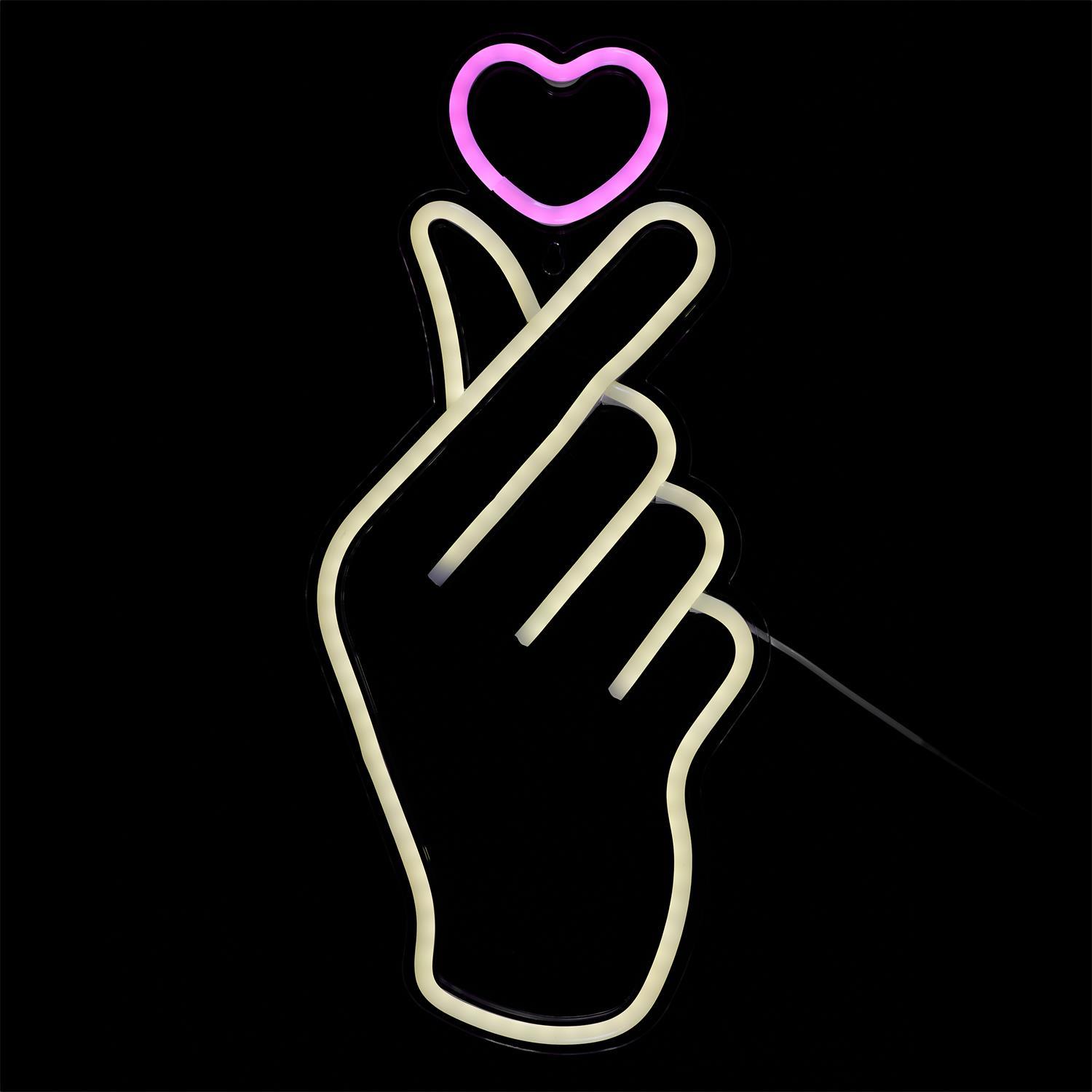LAMPE LED EFFET NEON SIGNE COEUR USB