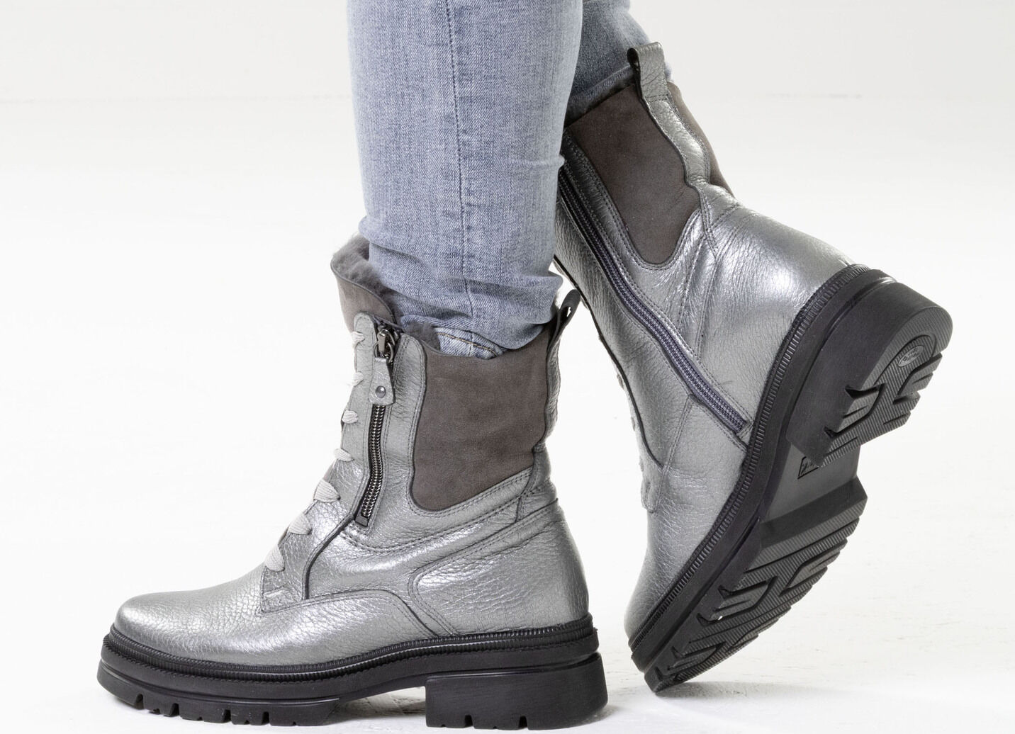 Waldläufer, gefütterte Damen-Stiefeletten, Winterschuhe, Weite H, mit Lammfell