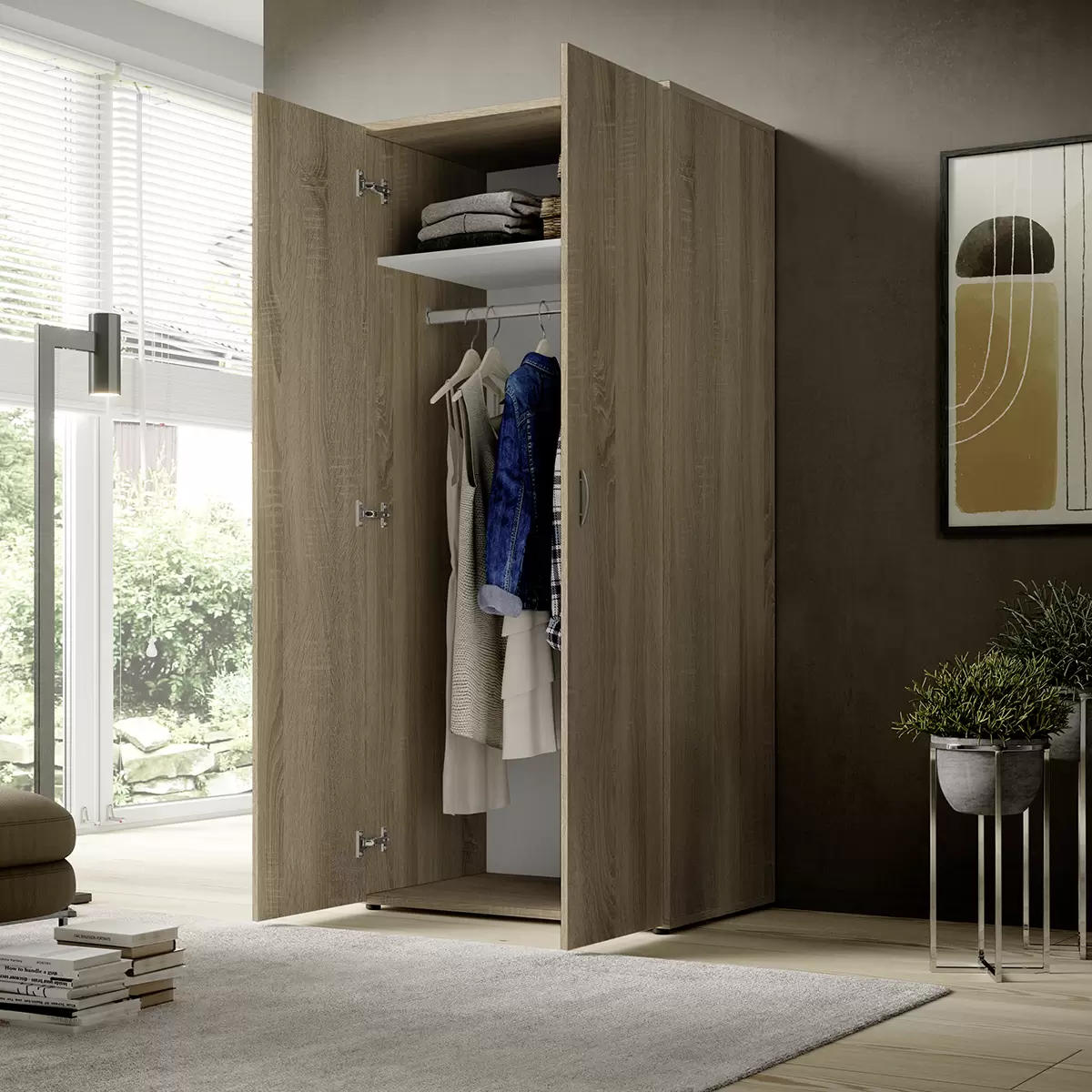Kleiderschrank 2trg. Joe          Best Price Sonoma Eiche