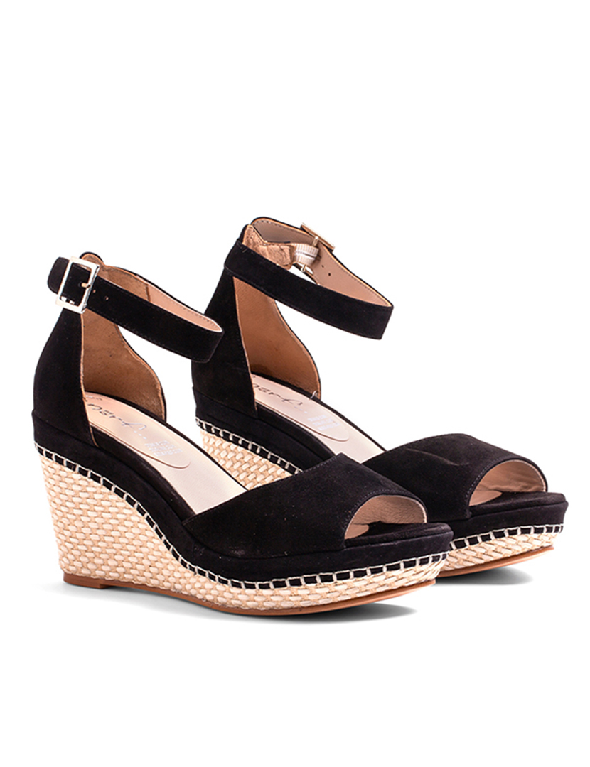 Black Wedge Sandals